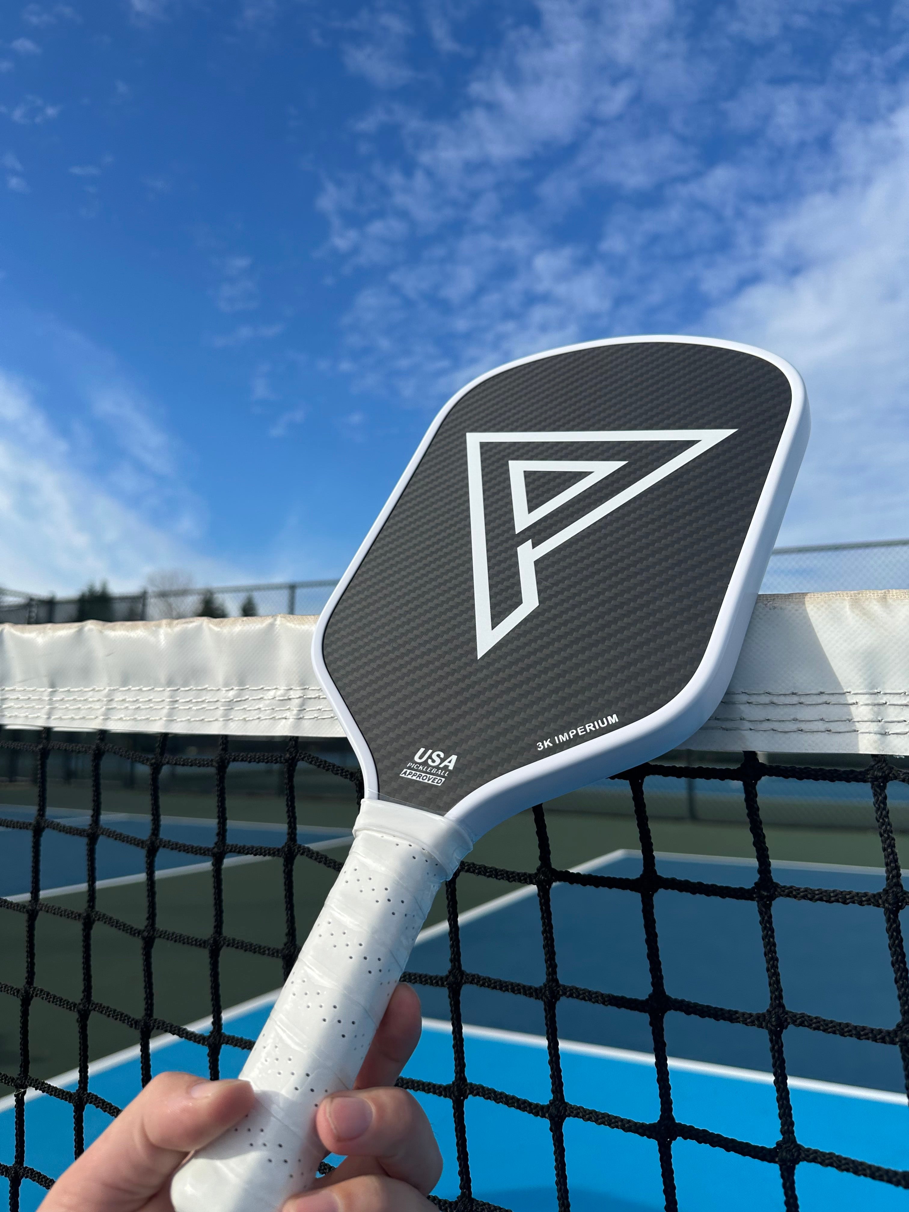 3K Imperium Carbon Fiber Pickleball Paddle (White) The Pickleball Society